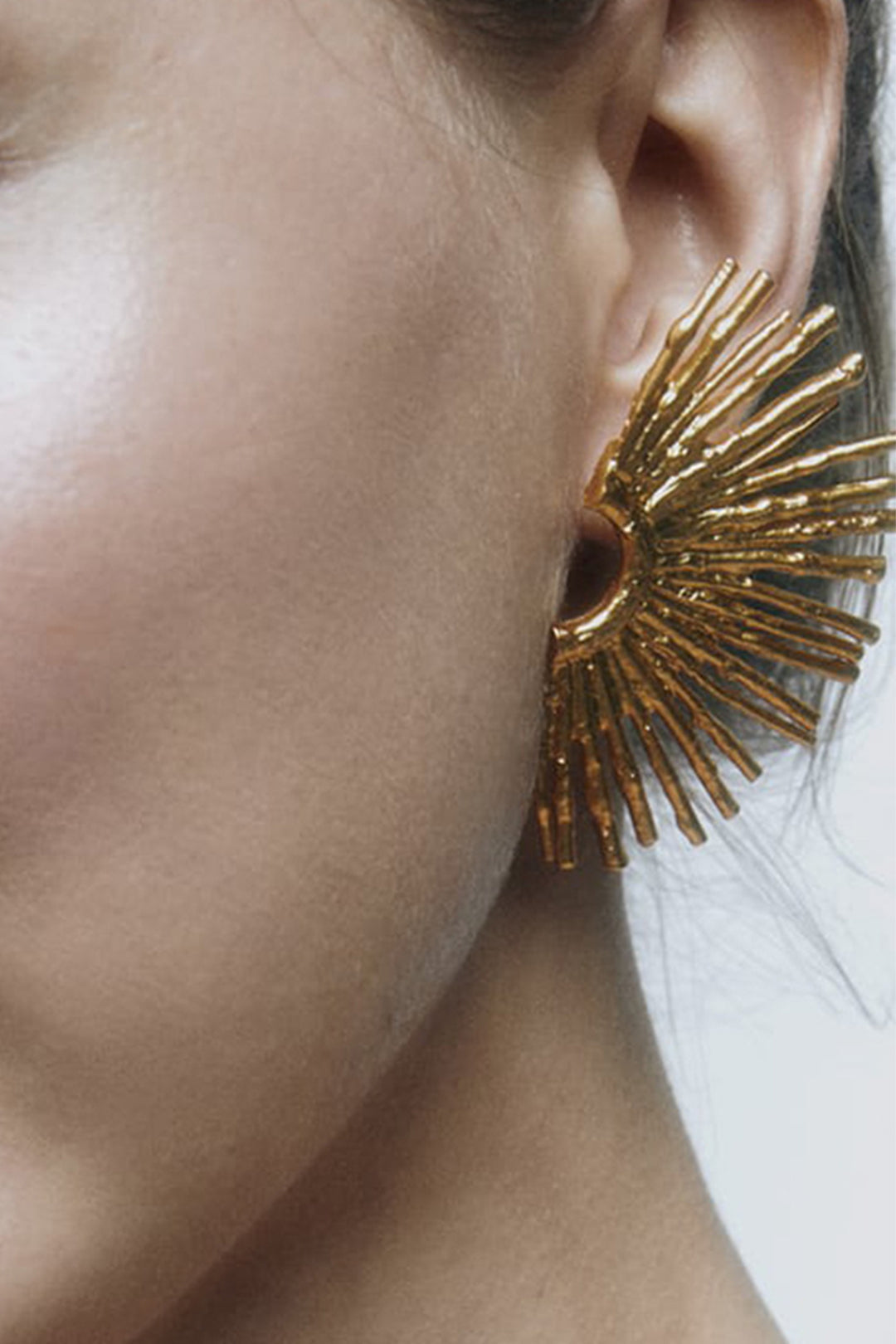 Metalinis auskarai su banginiu kraštu