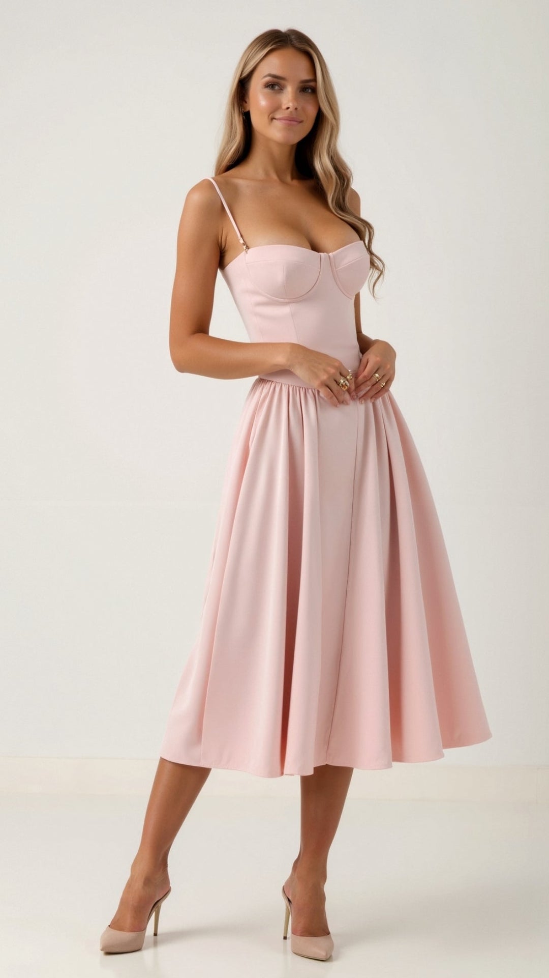 Odette Élégance | Midi suknelė su struktūrizuotu liemeniu