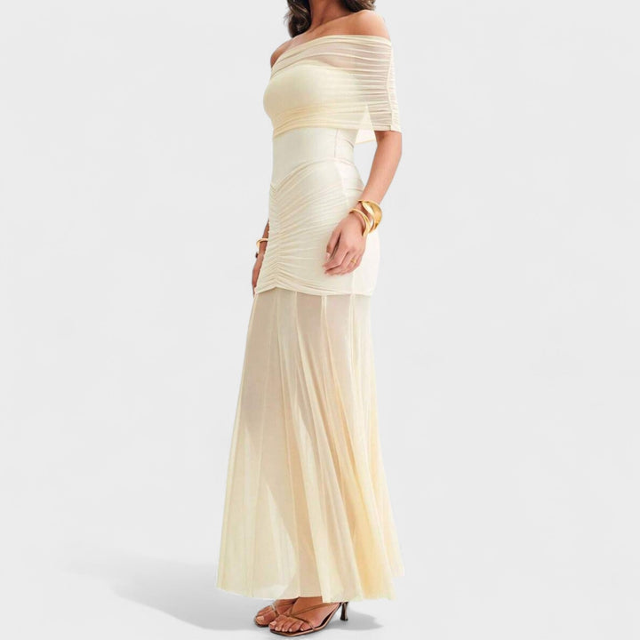 Vitoria - Ilga megztinė su atvirais pečiais