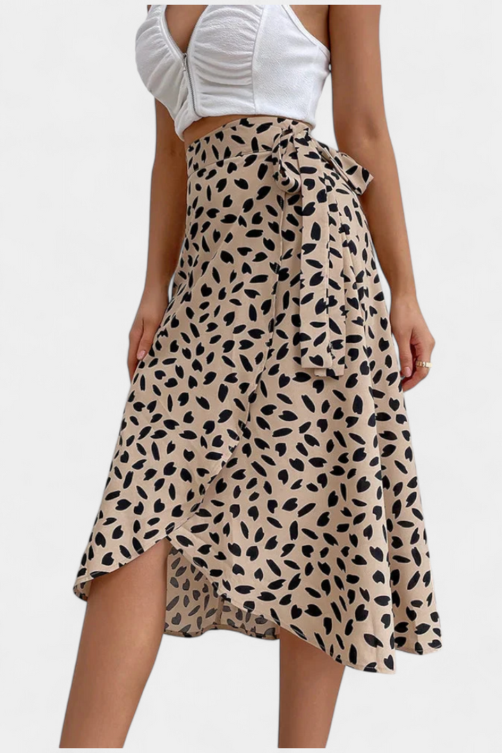 Kameila Boho Apversti Sijonai su Asimetriniu Raštu