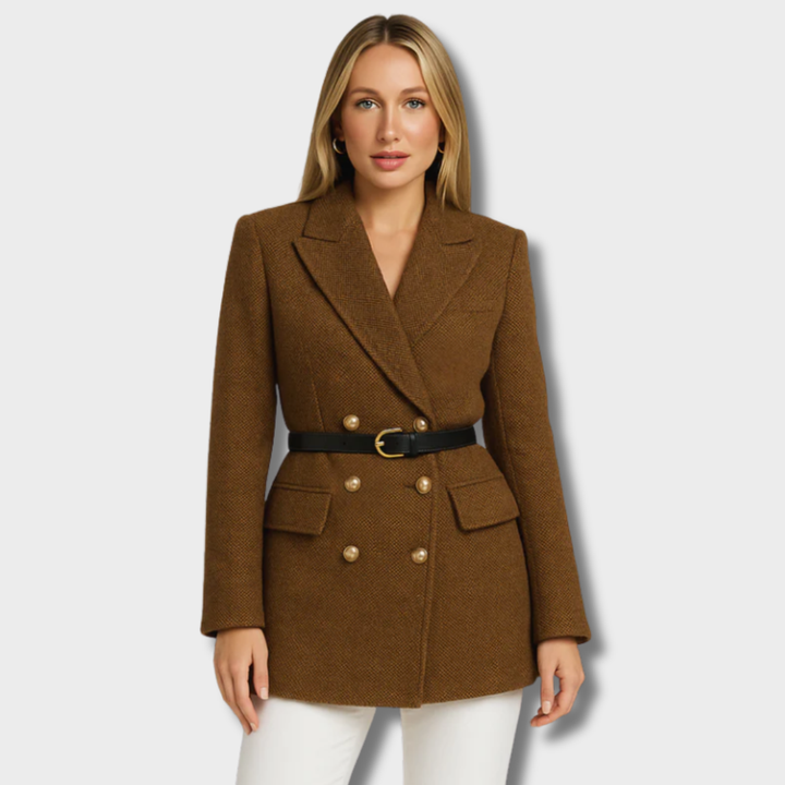 Alesia™ – Elegantiškas dvieilis paltas 