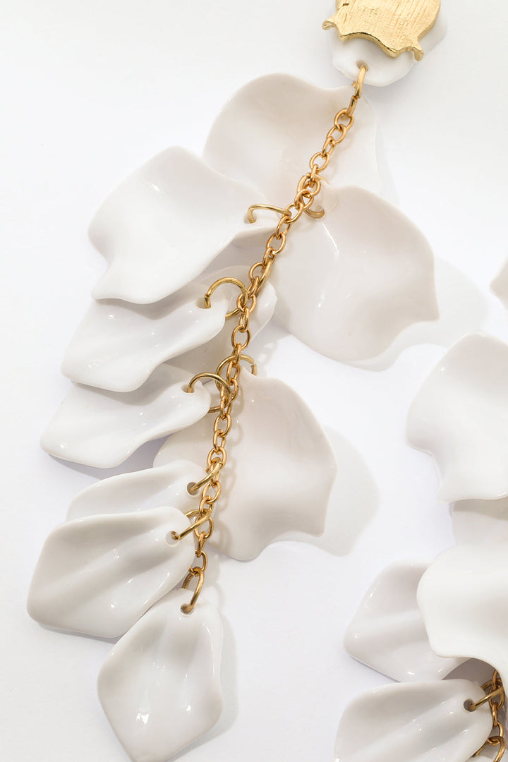 Orchidų Žiedlapių Lašų Auskarai