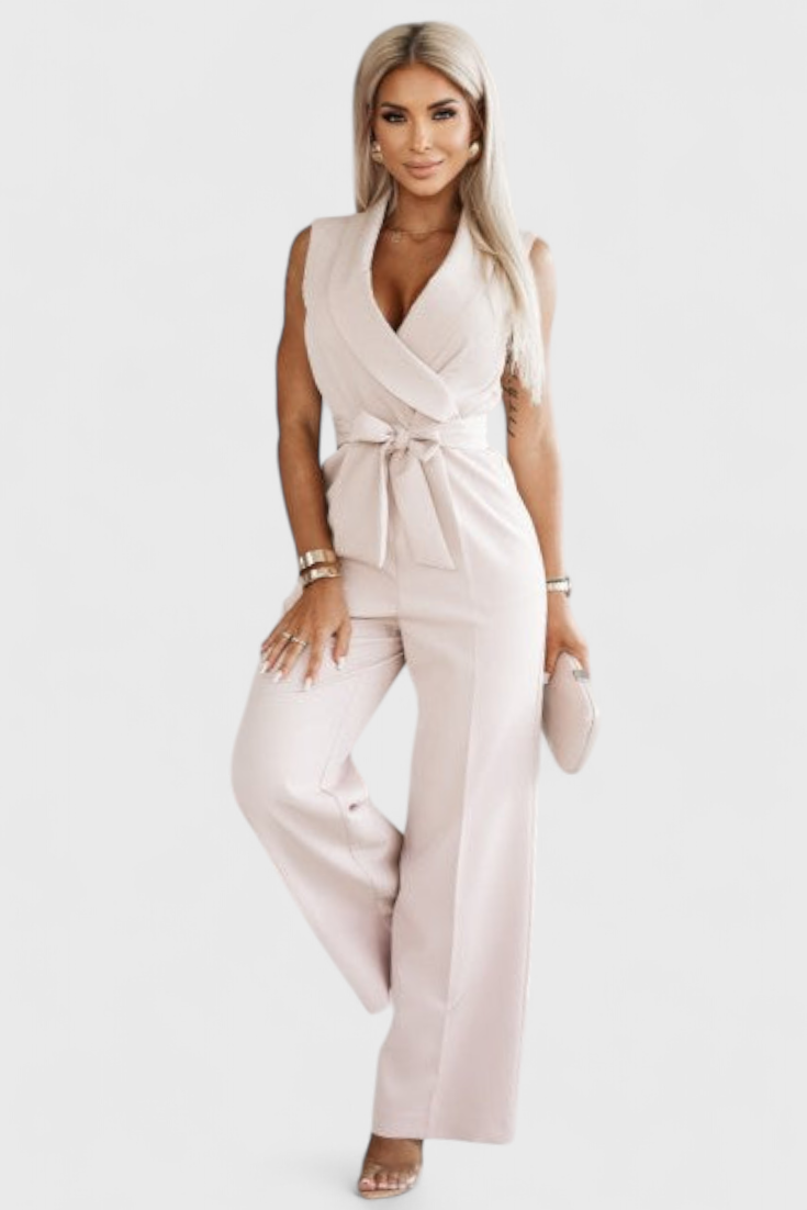 Montserrat Mono Elegantiška be Rankovių su Diržu ir Tekančiu Kritimu