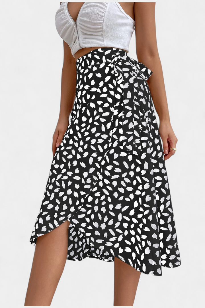 Kameila Boho Apversti Sijonai su Asimetriniu Raštu