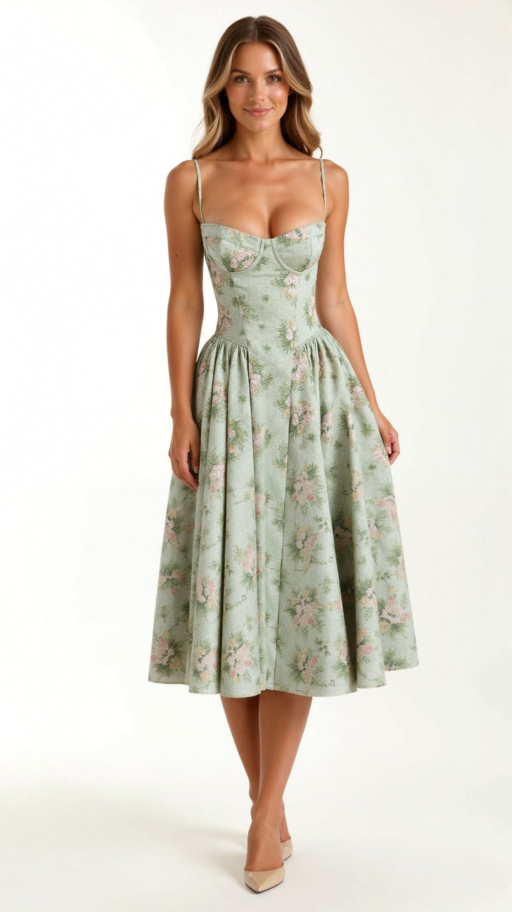 Odette Élégance | Midi suknelė su struktūrizuotu liemeniu