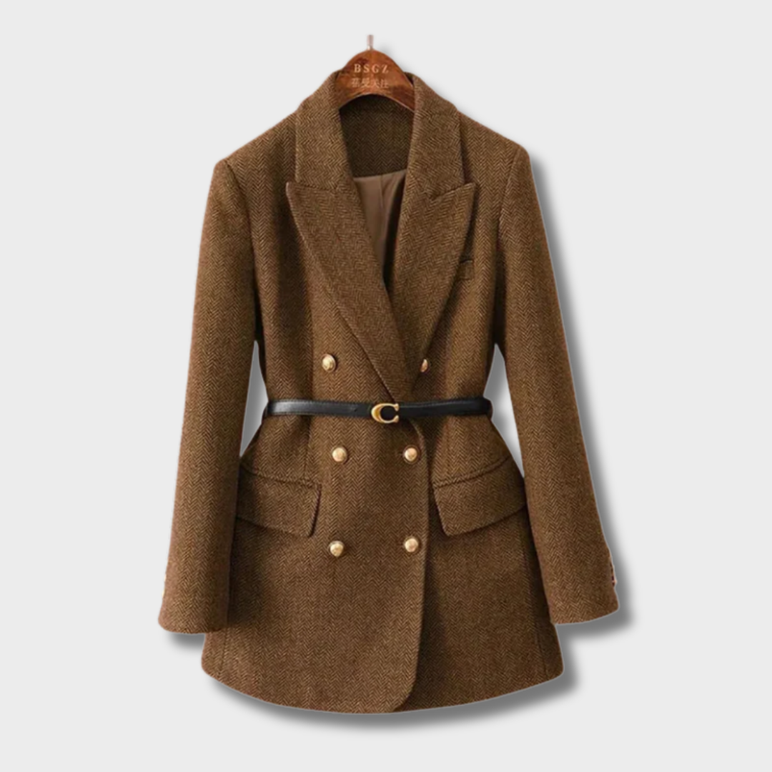 Alesia™ – Elegantiškas dvieilis paltas 