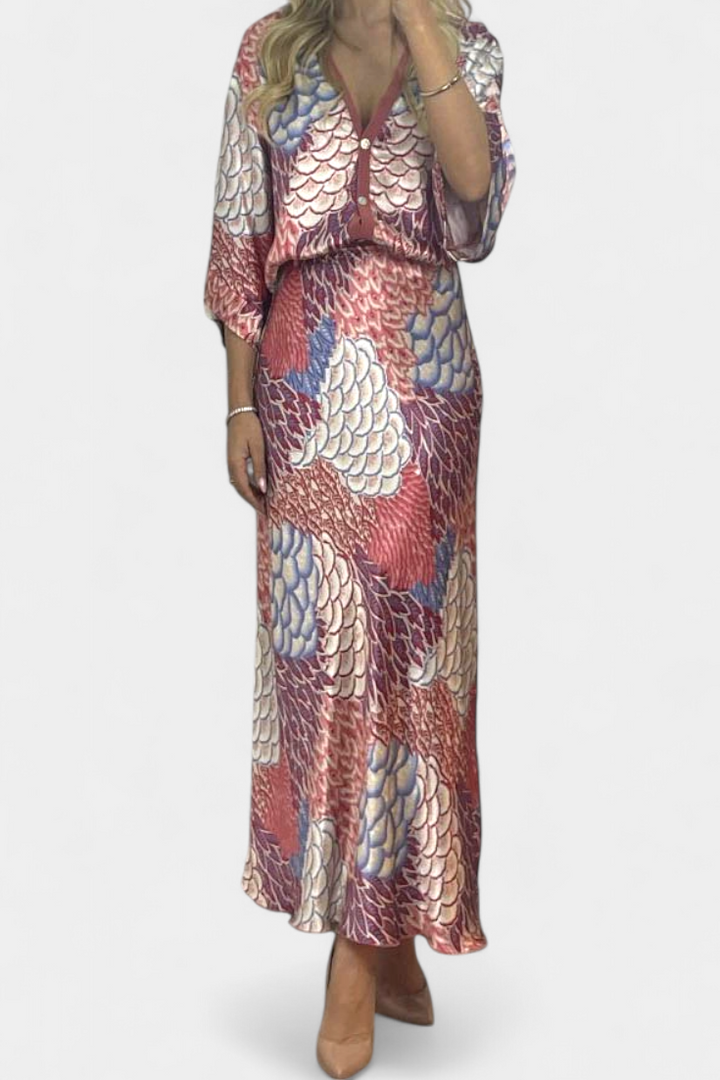 Shae Gėlių Žvejys Uodegos Marškiniai ir Sijonų Komplektas