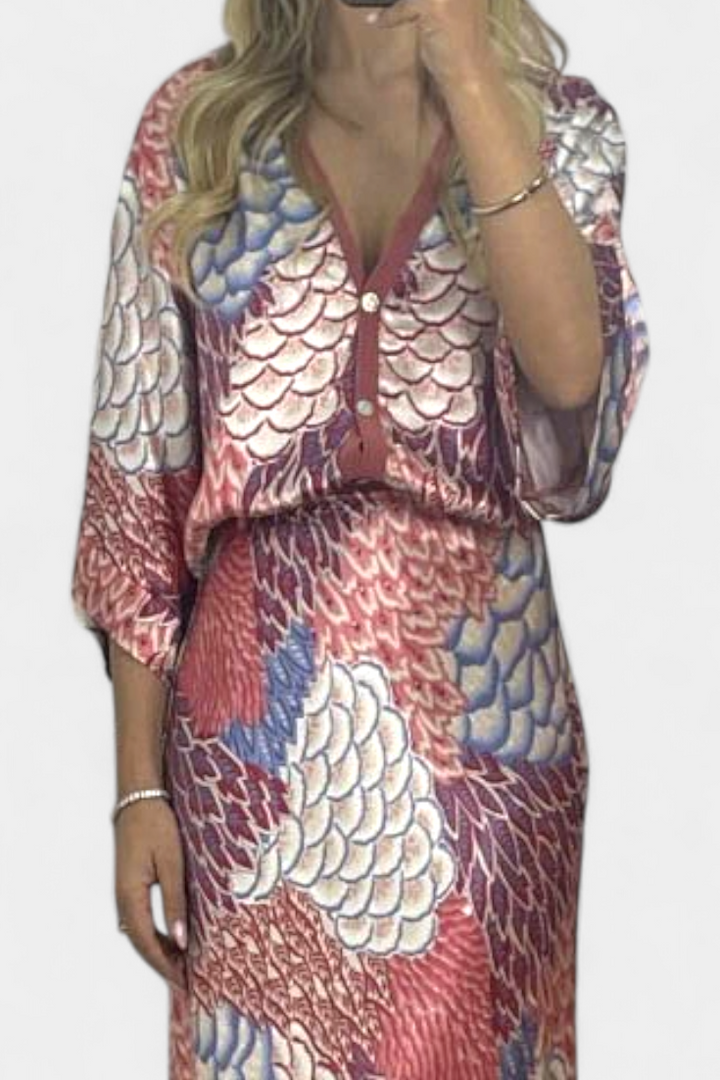 Shae Gėlių Žvejys Uodegos Marškiniai ir Sijonų Komplektas