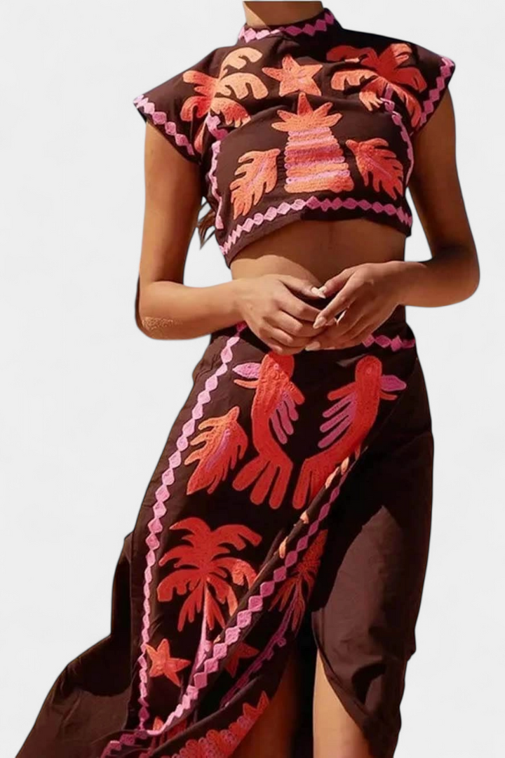 Sloan Topas ir Sijonas Komplektas Kokių Palmių