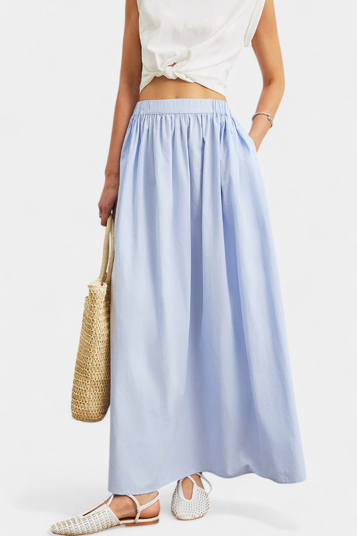 Yora A-linijos medvilniniai sijonai su elastinga juosta ir kišenėmis