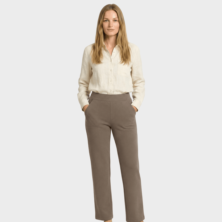 Calista™ | Moteriškos laisvos kelnės rudos spalvos 