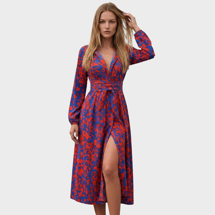 Bianca suknelė – Mėlynos ir Raudonos Gyvūnų Rašto Stilius