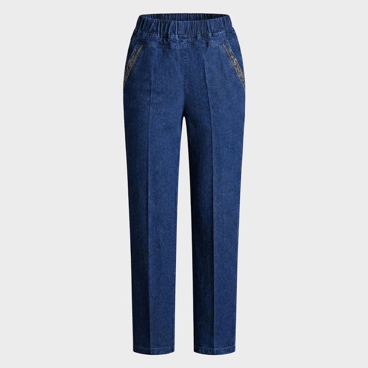 Rūta™ - Stilingi moteriški džinsai su šoninėmis kišenėmis ir elastinga juosmeniu