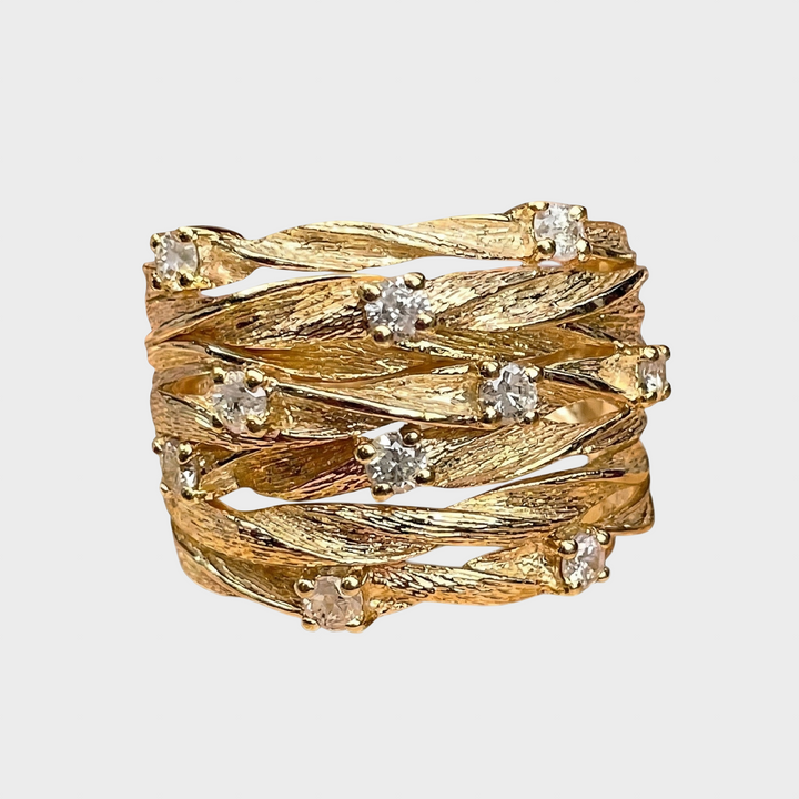 Vintage Auksinis Žiedas su Amžinu Žavesiu