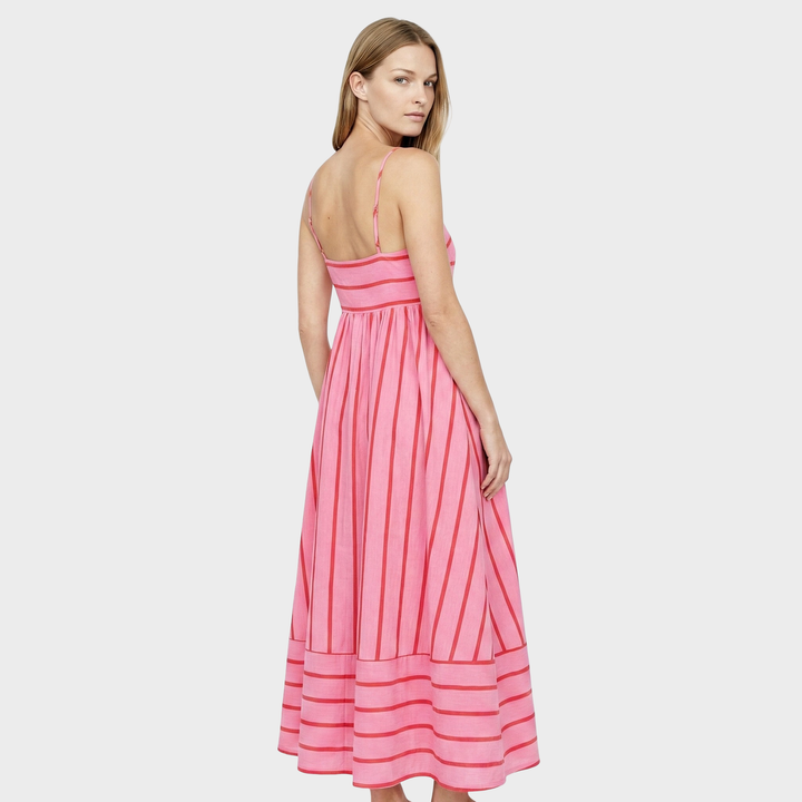 Isabel - Ilga dryžuota suknelė