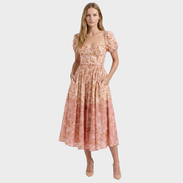Vestidas Valentina Gėlių Koralo