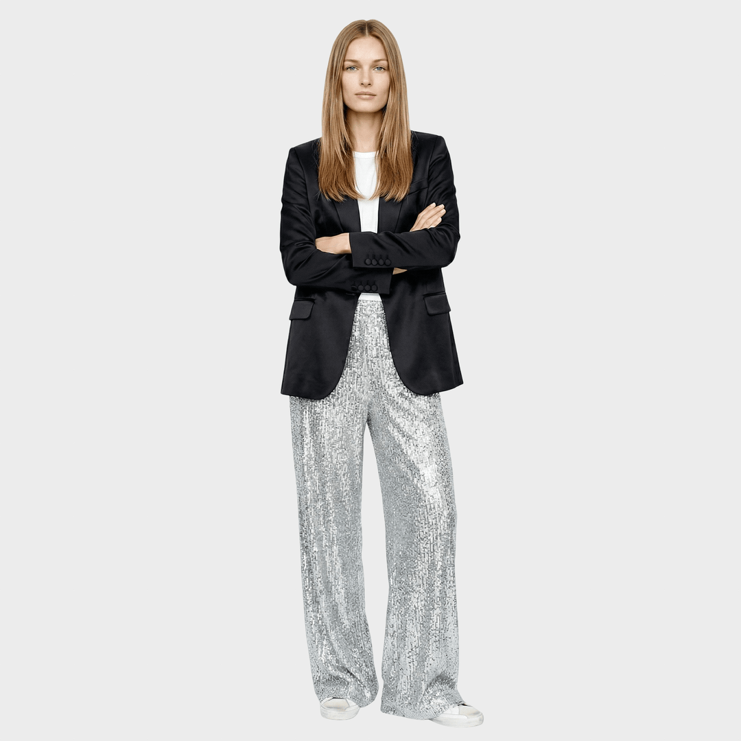 Elva Aukšto Juosmens Kelnės su Laisvu Šiluetu