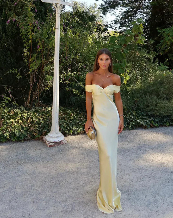 Bárbara | Maxi suknelė iš satino be nugaros