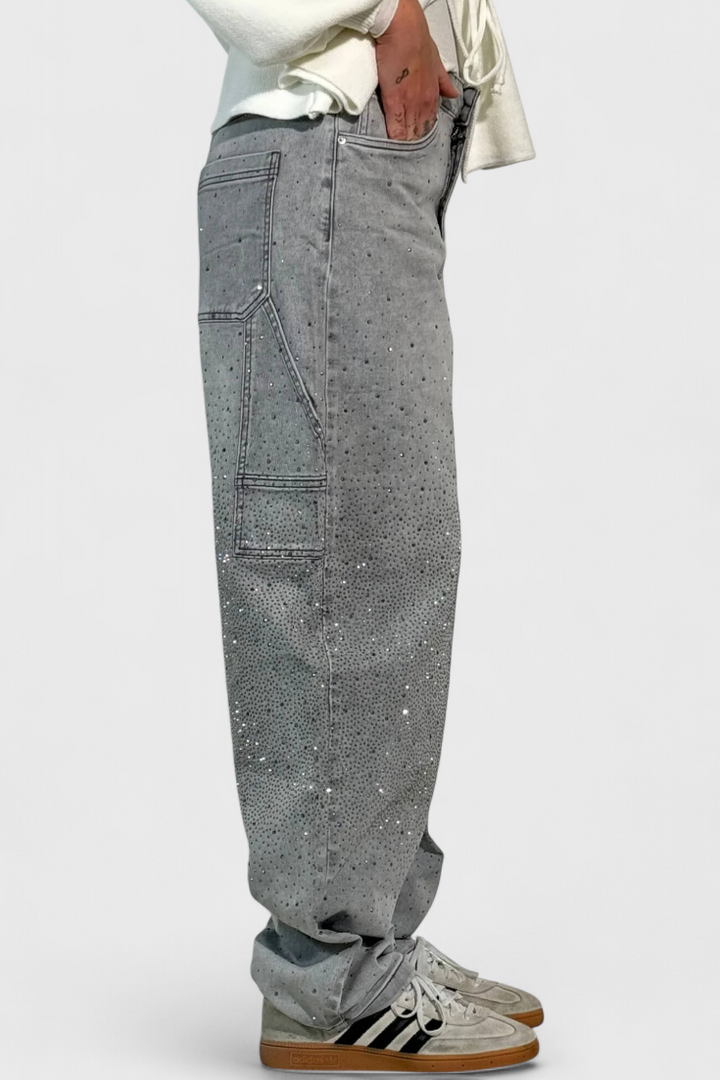 Dariya džinsai Cargo Balloon su blizgučiais ir akmenų aplikacijomis