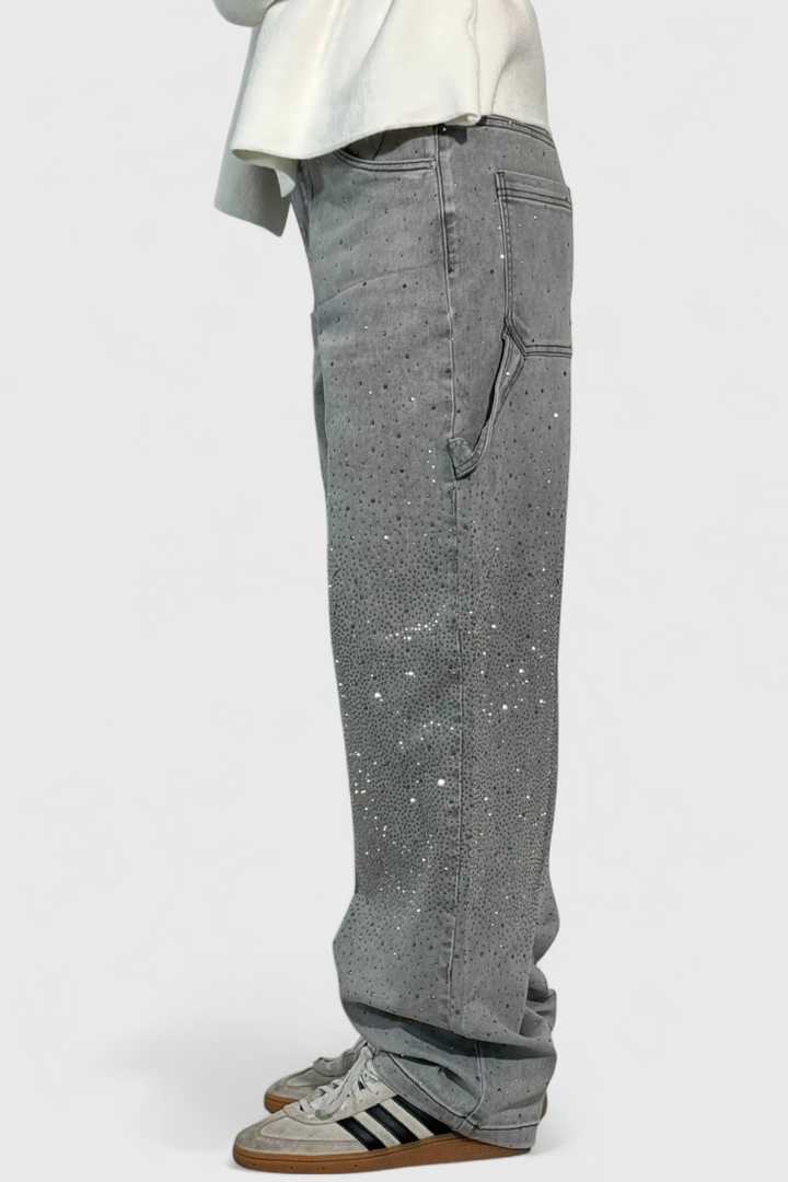 Dariya džinsai Cargo Balloon su blizgučiais ir akmenų aplikacijomis