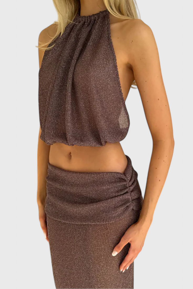 Zhenya Dviejų dalių Halter Komplektas