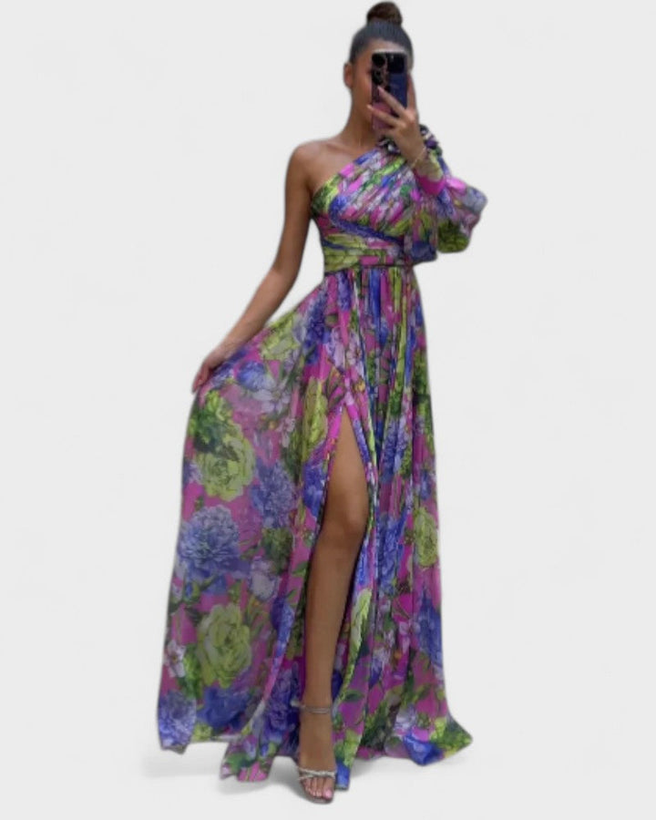 Whitney | Elegantiška ir Plati Suknelė Vienam Peties Vasaros Renginiams