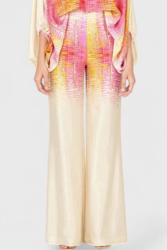 Sybella Dviejų Dalių Komplektas su Atvirais Petnešomis ir Plačiais Kelnėmis