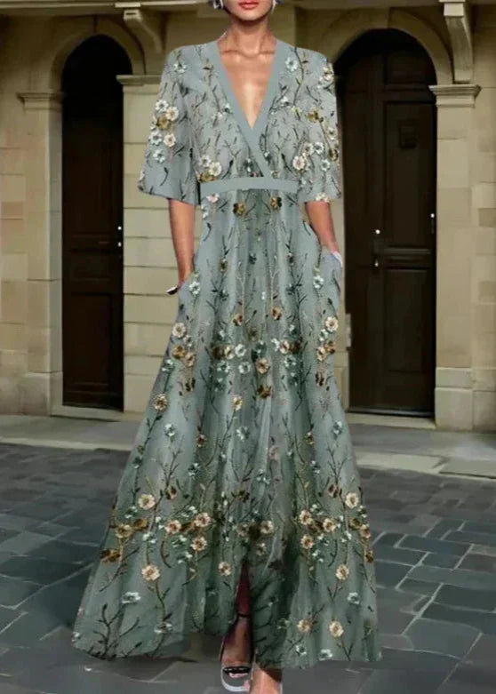 Romi - Elegantiška gėlių maksi suknelė 