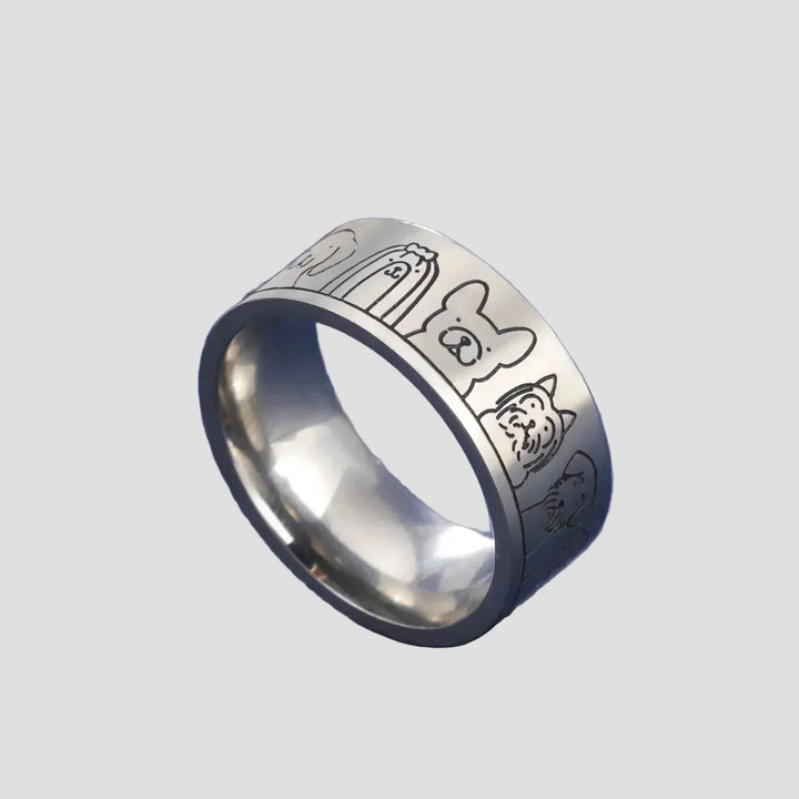 Amora™ - Platus nerūdijančio plieno žiedas