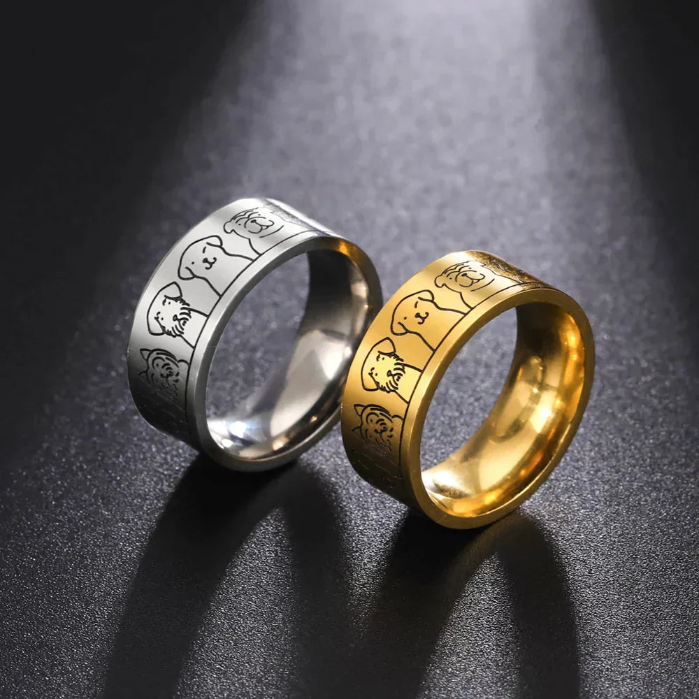 Amora™ - Platus nerūdijančio plieno žiedas