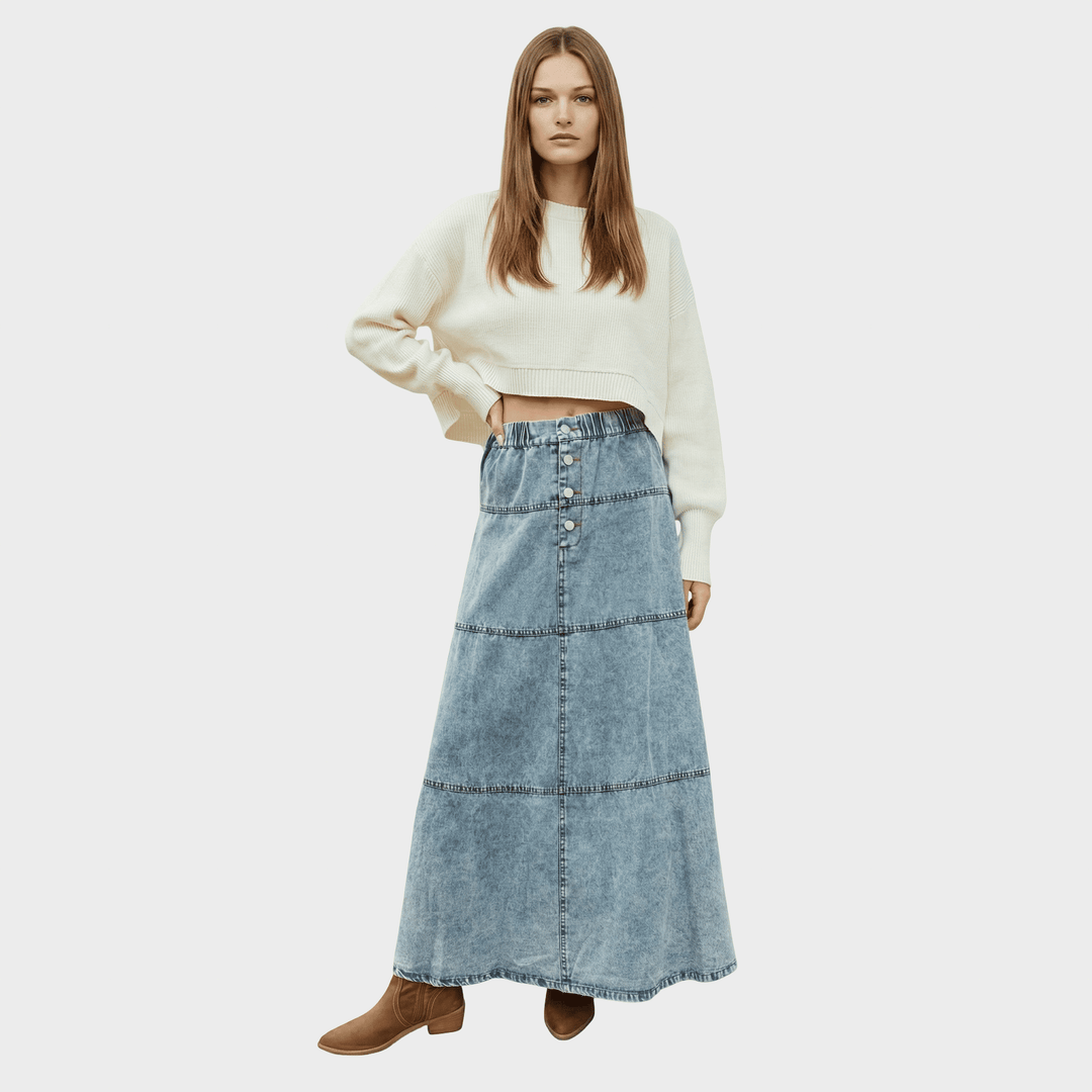 Lorraine Falda Maxi džinsai su paukščio detale