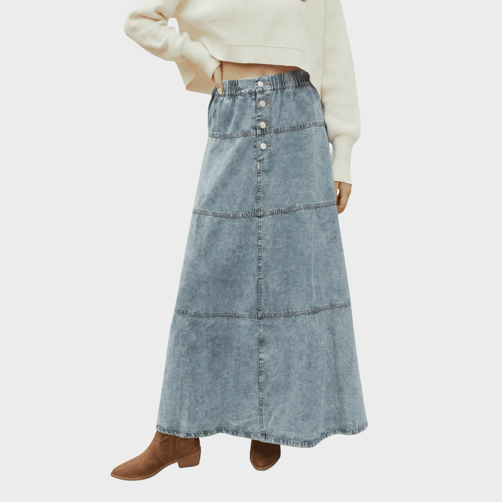 Lorraine Falda Maxi džinsai su paukščio detale