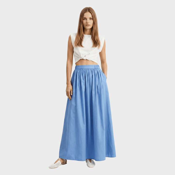 Yora A-linijos medvilniniai sijonai su elastinga juosta ir kišenėmis