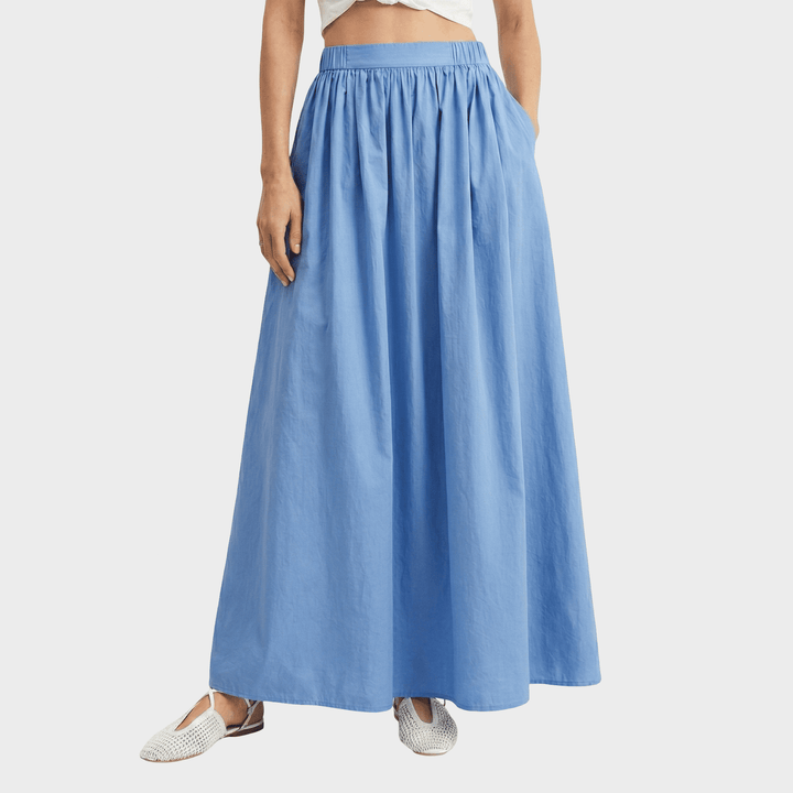 Yora A-linijos medvilniniai sijonai su elastinga juosta ir kišenėmis