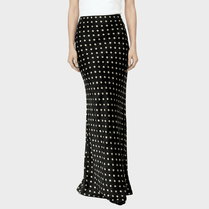 Olda Ilga Prigludusi Sijoninė Suknelė iš Viskozės su Plektais