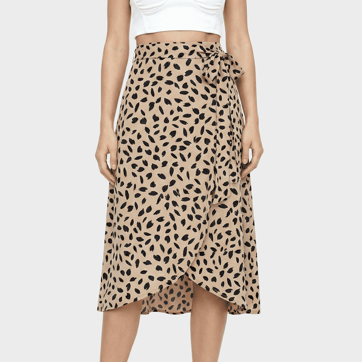 Kameila Boho Apversti Sijonai su Asimetriniu Raštu