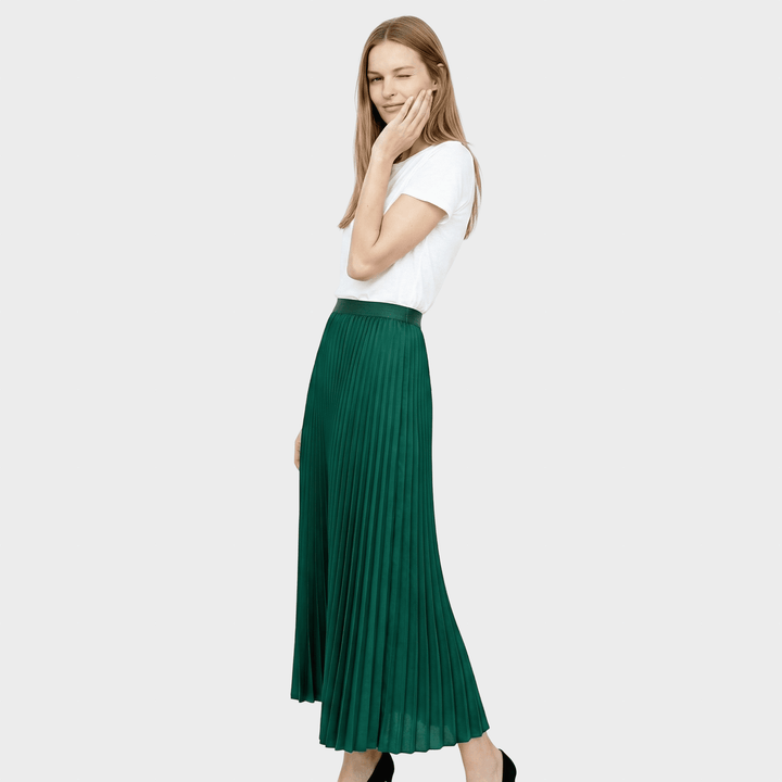 Saulutė™ - Ilga plisė satino sijonas