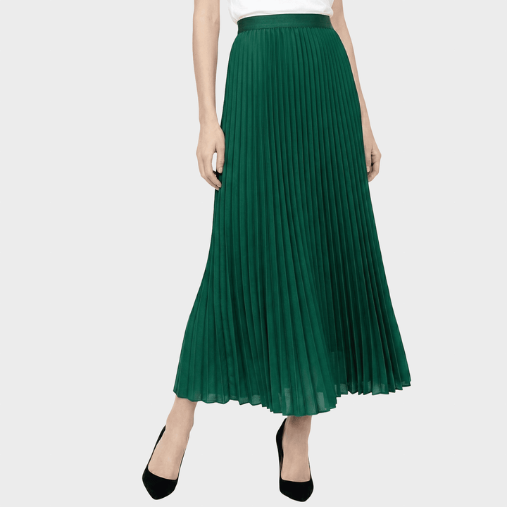 Saulutė™ - Ilga plisė satino sijonas