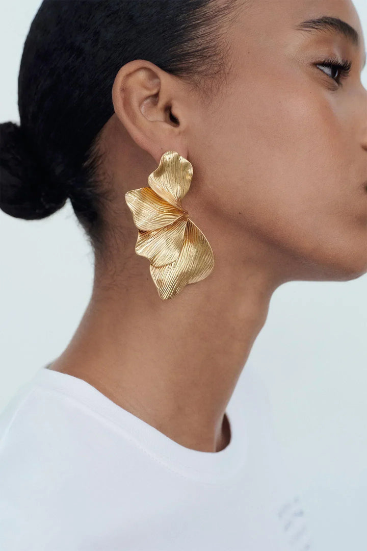 Metalo Tekstūros Lapų Pakabukai