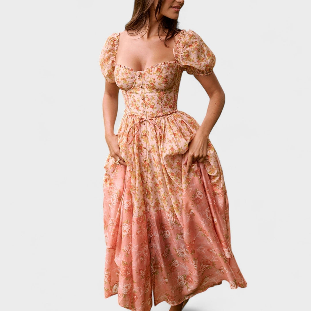 Vestidas Valentina Gėlių Koralo