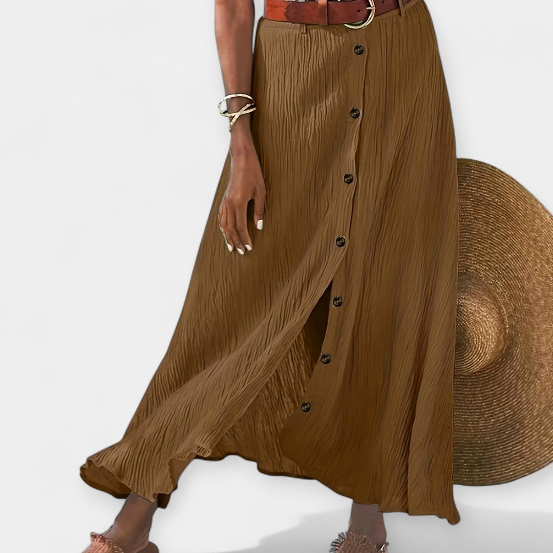 Elzė™ - Permatoma Midi Sijonas su Iškirpte