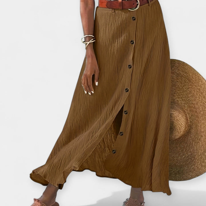 Elzė™ - Permatoma Midi Sijonas su Iškirpte