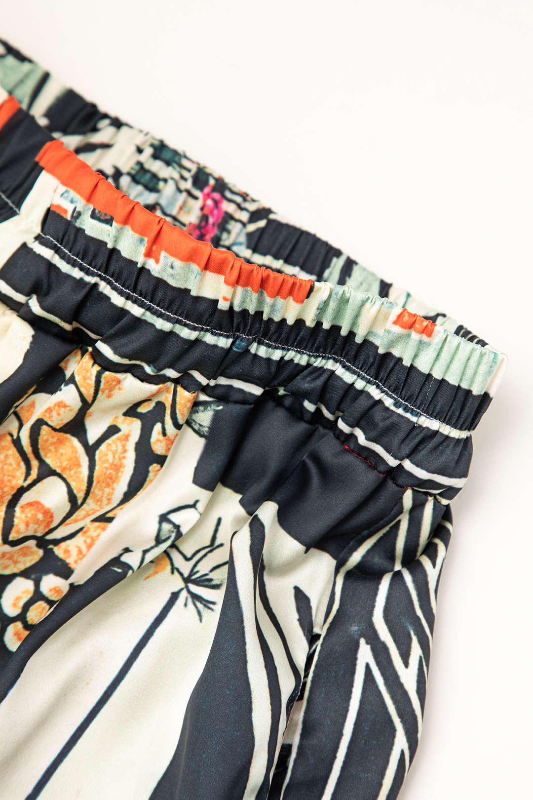 Arce Aukštos Juosmens Tiesios Kelnės su Gėlių Raštu