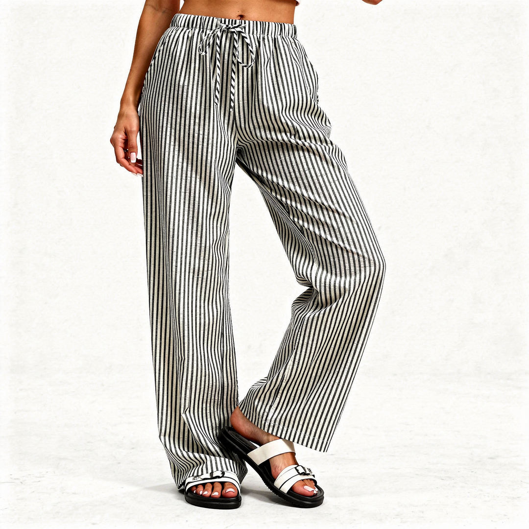 Sabrina Tiesūs Kelnės su Reguliuojamu Juosmeniu