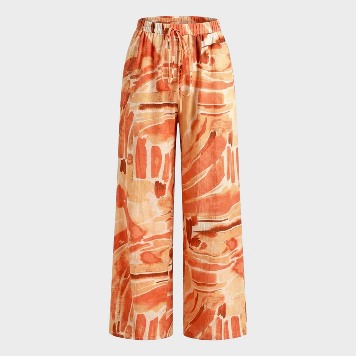 Senda Plati Kelnės su Abstrakčiu Raštu