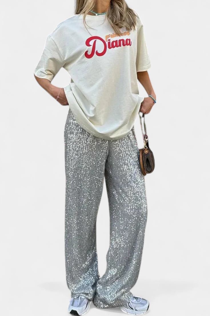 Elva Aukšto Juosmens Kelnės su Laisvu Šiluetu