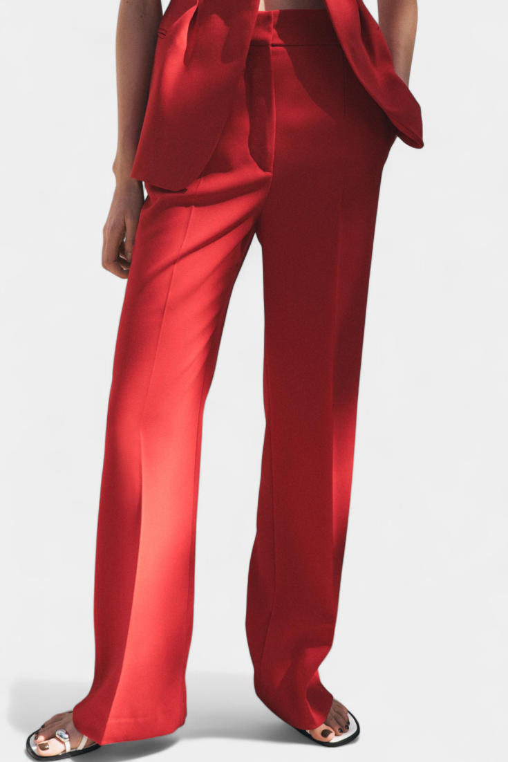 Carlen Klasikinis Liemenė su Diržu ir Plati Kelnės Komplektas