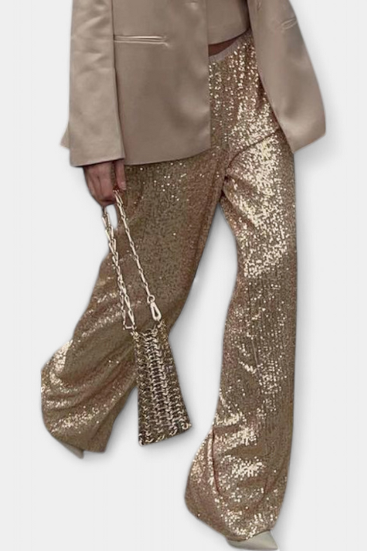 Elva Aukšto Juosmens Kelnės su Laisvu Šiluetu