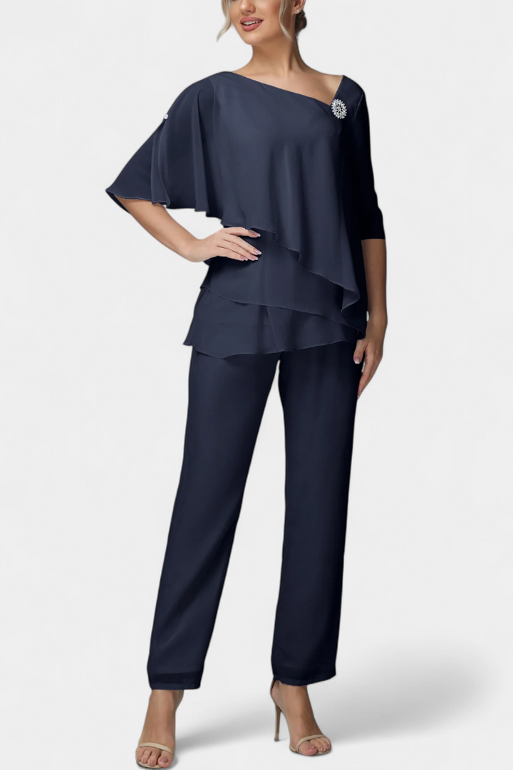 Ramona Dviejų Dalių Komplektas su Moteriška Siluetu be Pastangų