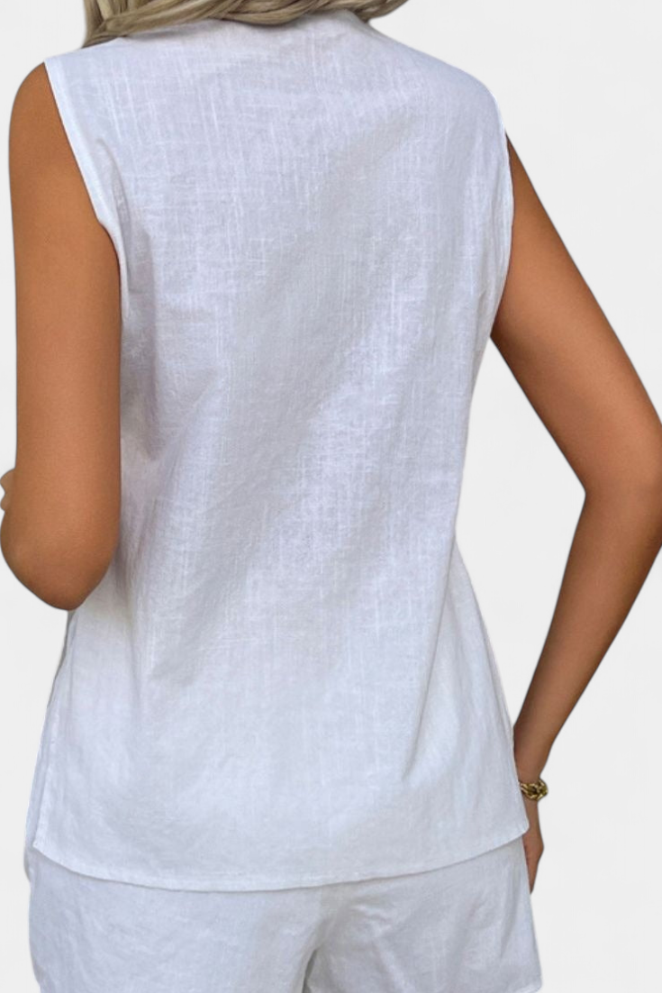 Loren Bezmuguru Lino Komplektas Su Atsipalaidavusiu Stiliumi